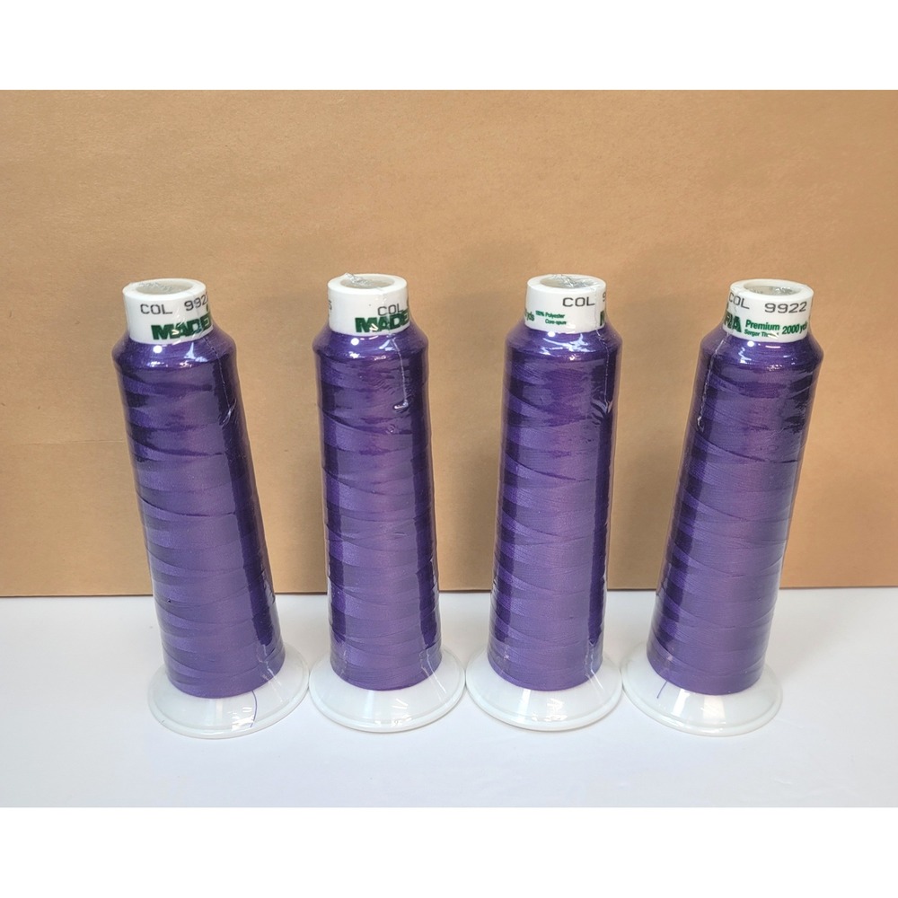 4 Madeira Aerolock 9922 Purple‎ Premium Serger Thread Spools 2000yd Polyester